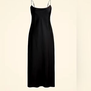 J.Crew Womens  Gwyneth Cupro-Blend Slip Dress Black Size 2 BA916